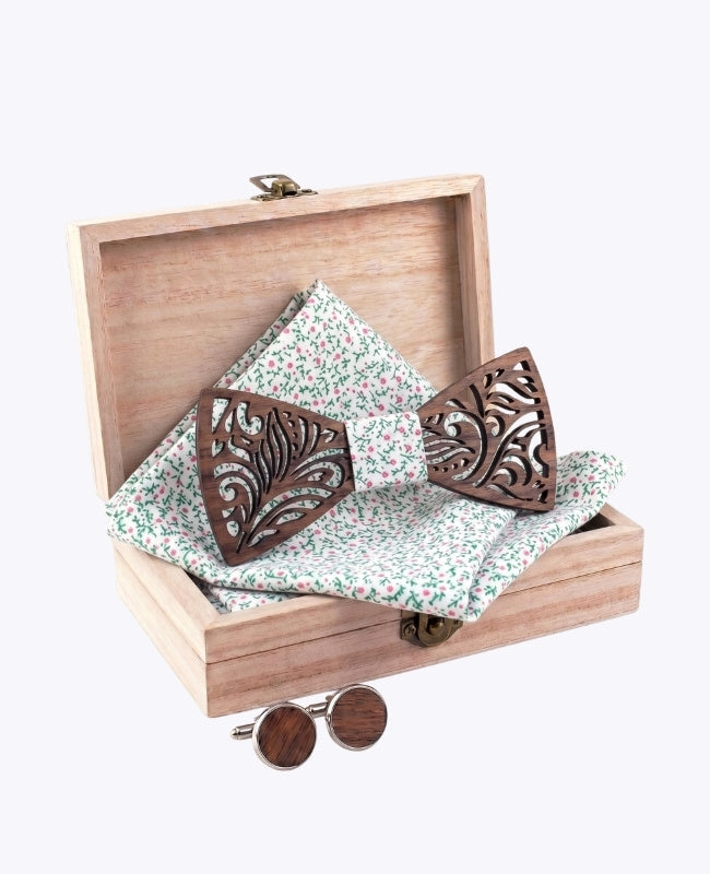 Cofanetto papillon Liberty uomo in legno «Baptiste»