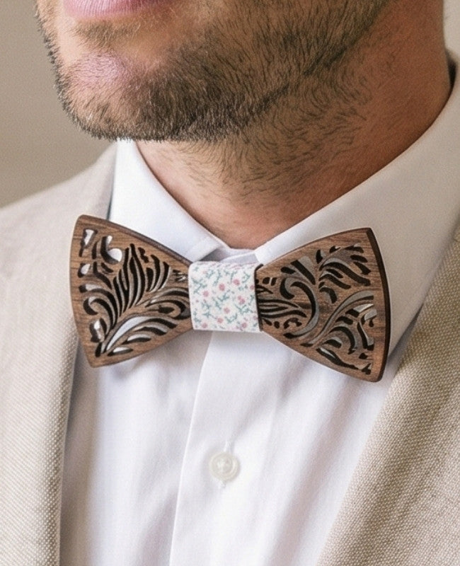 Cofanetto papillon Liberty uomo in legno «Baptiste»