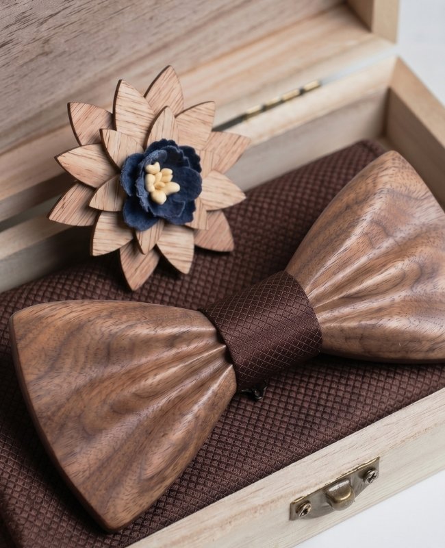 Cofanetto Papillon Marrone Uomo in Legno Scuro «Hippolyte»