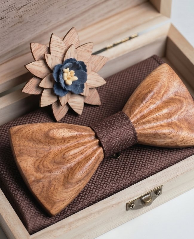 Cofanetto Papillon Marrone Uomo in Legno «Hippolyte»