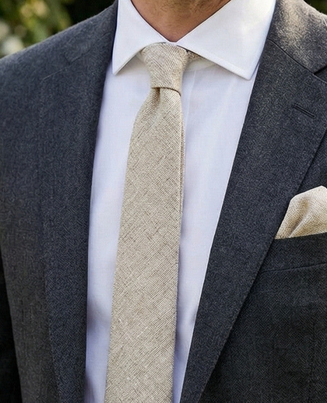 Cravatta Beige Uomo in Cotone «Edgard»