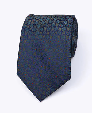 Cravatta Blu n°2 Fantasia Uomo in Poliestere «Edmond»