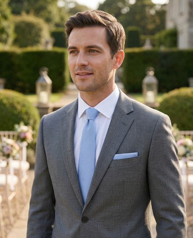 Cravatta Blu n°3 Uomo in Cotone «Edgard»