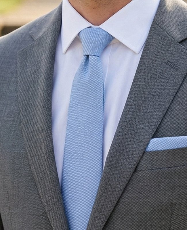 Cravatta Blu n°3 Uomo in Cotone «Edgard»