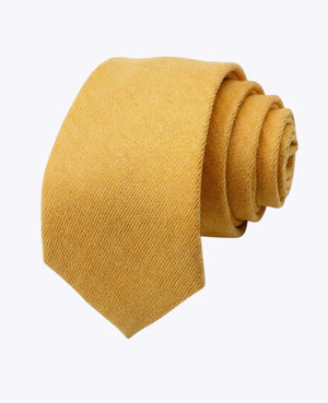Cravatta Giallo n°1 Uomo in Effetto Velluto «Simon»