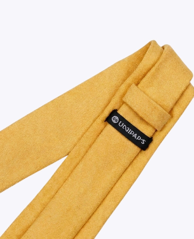 Cravatta Giallo n°1 Uomo in Effetto Velluto «Simon»