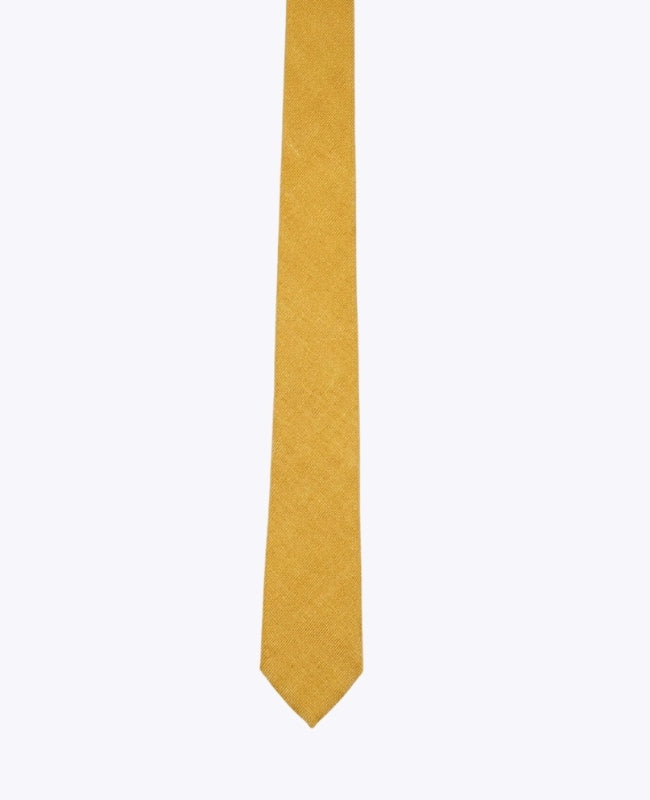 Cravatta Giallo n°1 Uomo in Effetto Velluto «Simon»