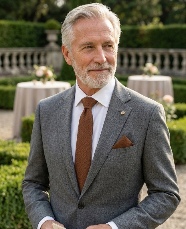 Cravatta Marrone n°1 Uomo in Lino «Basile»