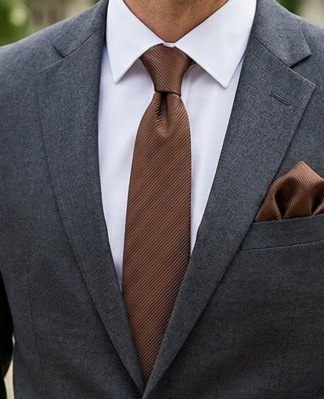 Cravate Marron Homme en Polyester «Lucien»