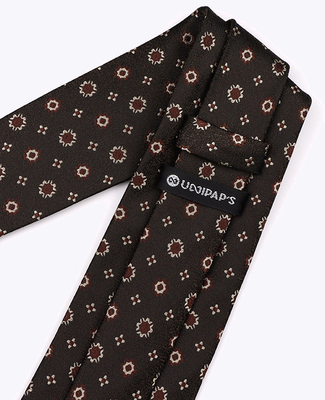 Cravatta Marrone n°1 Fantasia Uomo in Poliestere «Edmond»