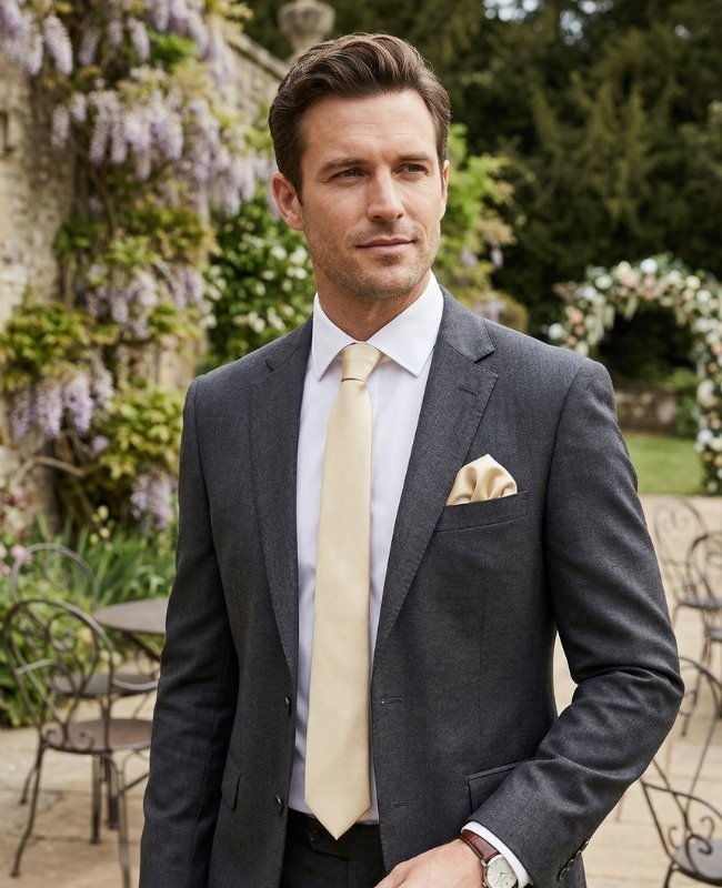 Cravatta Oro n°2 Uomo in Poliestere «Jules»