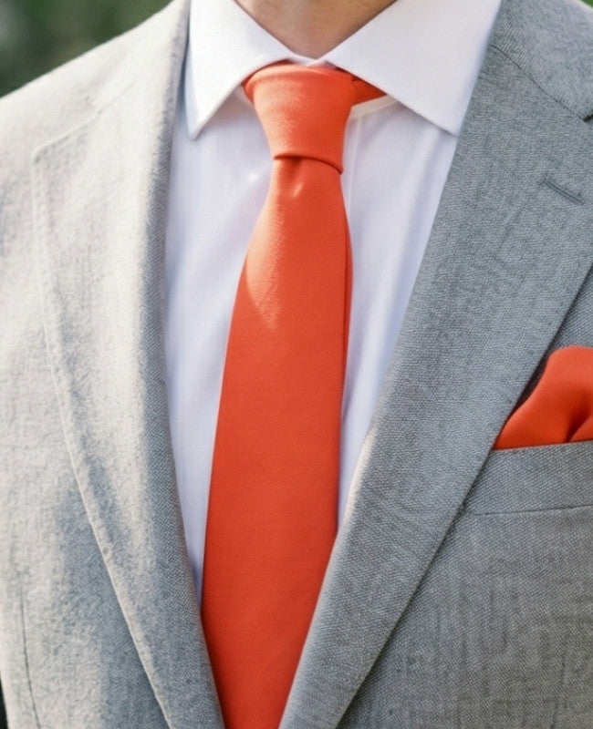 Cravatta Arancione n°1 Uomo in Lino «Basile»