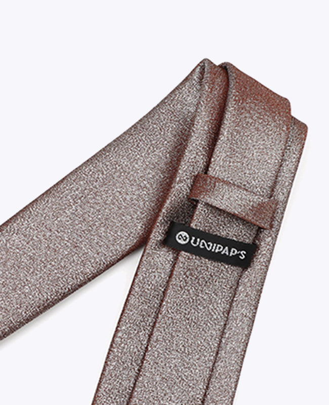 Cravatta con Paillettes Marrone n°1 Uomo in Poliestere | Isidore - Unipap's