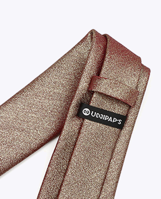Cravatta con Paillettes Marrone n°2 Uomo in Poliestere | Isidore - Unipap's