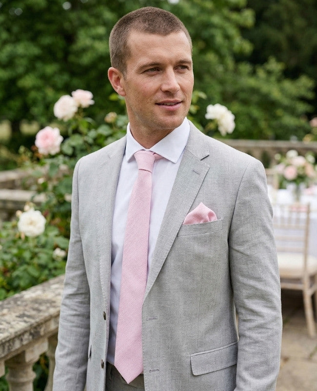 Cravatta Rosa n°2 Uomo in Cotone «Edgard»