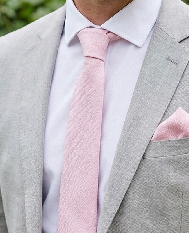 Cravatta Rosa n°2 Uomo in Cotone «Edgard»