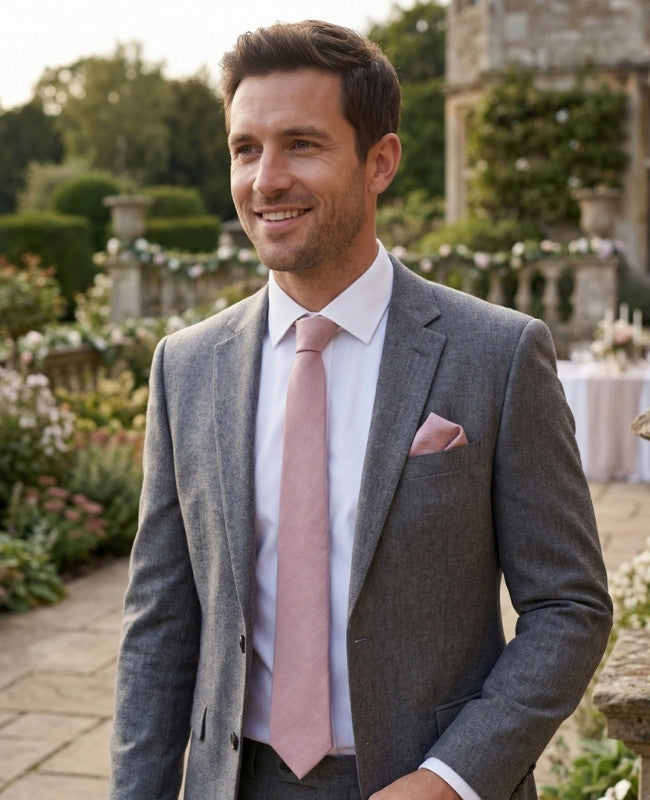 Cravatta Rosa n°3 Uomo in Cotone «Edgard»