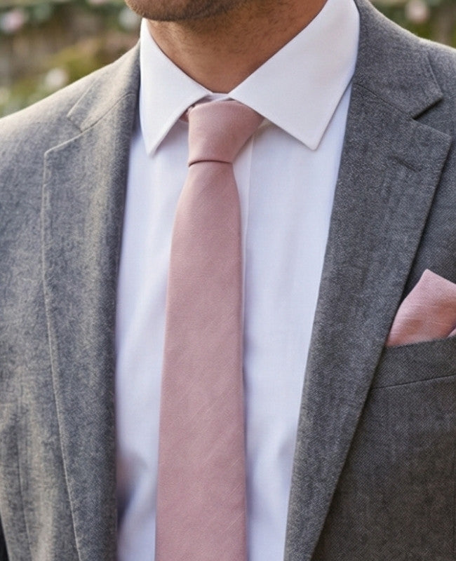 Cravatta Rosa n°3 Uomo in Cotone «Edgard»