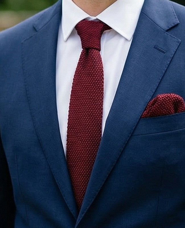 Cravatta Rosso n°1 Uomo in Maglia «Léon»