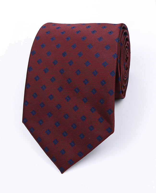 Cravatta Rosso n°2 Fantasia Uomo in Poliestere «Edmond»