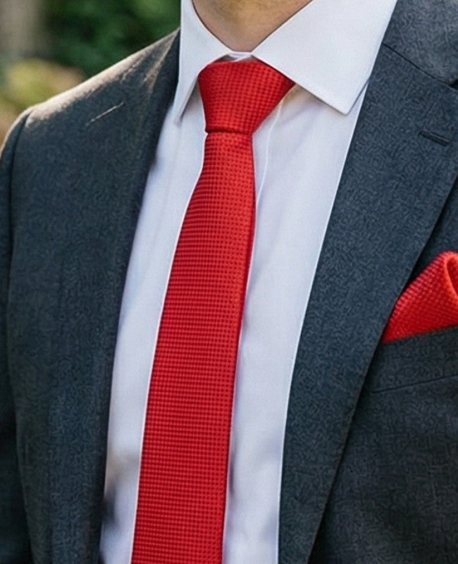 Cravatta Rosso n°2 Uomo in Poliestere «Martin»