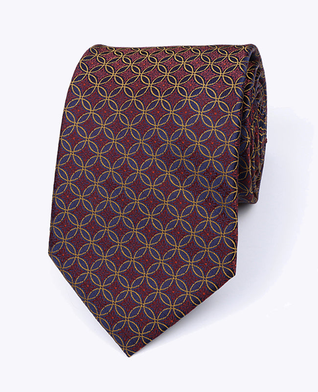 Cravatta Rosso n°3 Fantasia Uomo in Poliestere «Edmond»
