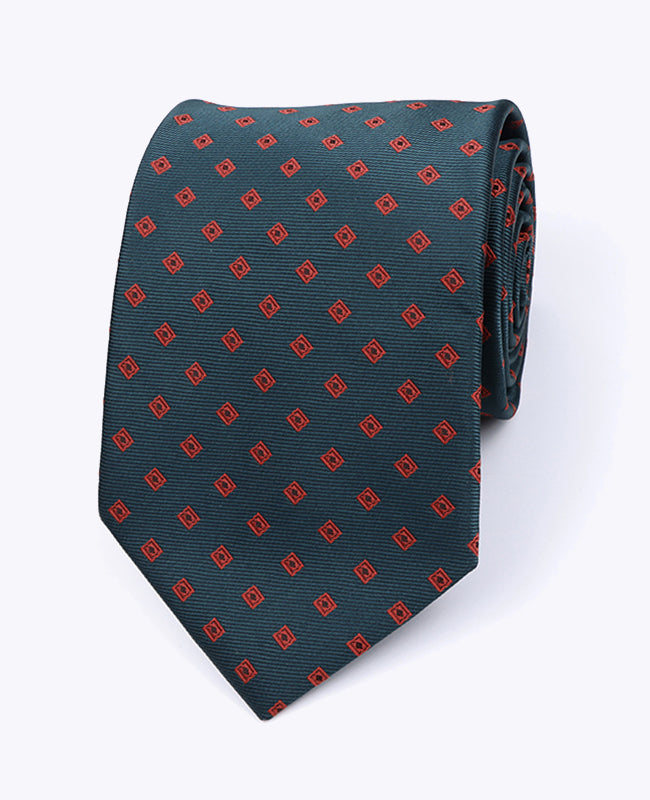 Cravatta Verde Fantasia Uomo in Poliestere «Edmond»