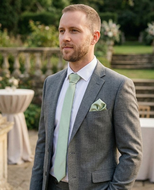 Cravatta Verde n°1 Uomo in Poliestere «Anatole»