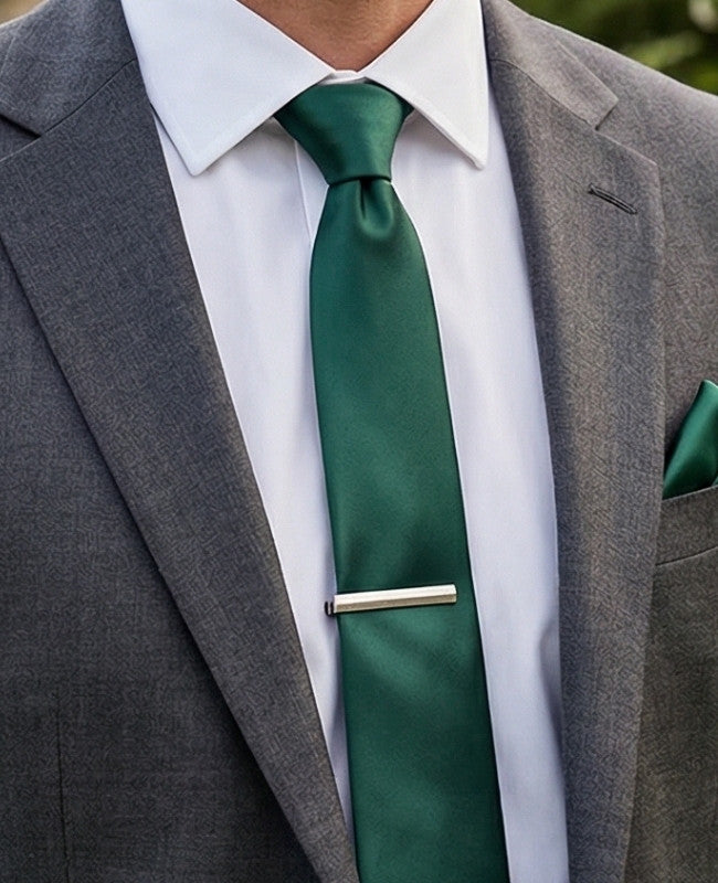 Cravatta Verde n°1 Uomo in Poliestere «Jules»