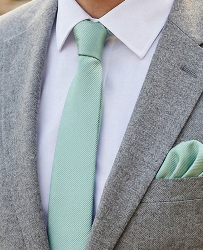 Cravatta Verde n°1 Uomo in Poliestere «Lucien»