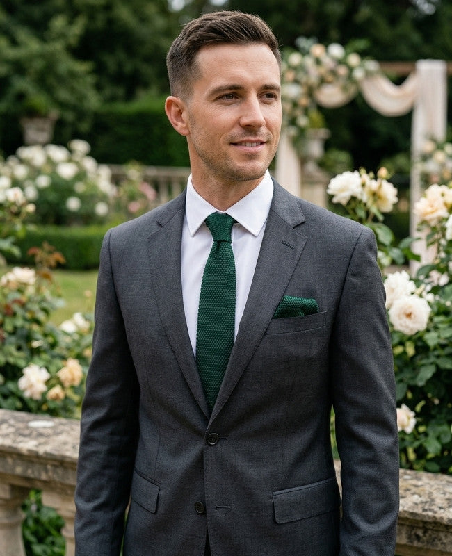 Cravatta Verde n°1 Uomo in Maglia «Léon»