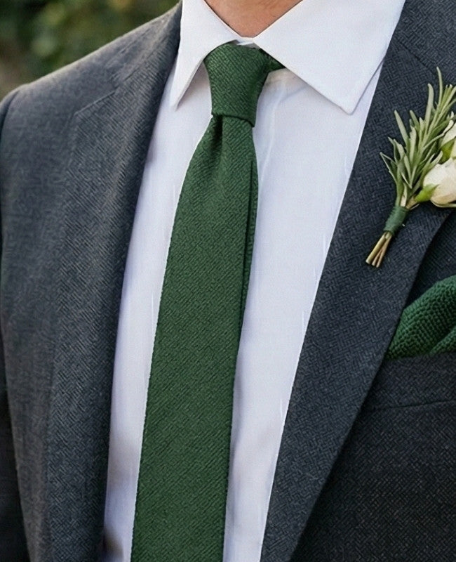 Cravatta Verde n°2 Uomo in Lino «Basile»