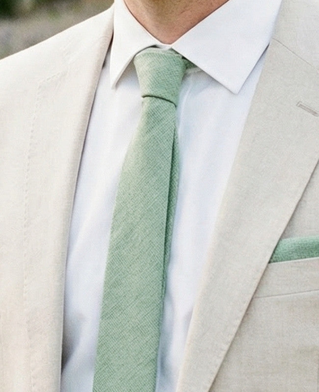 Cravatta Verde n°2 Uomo in Effetto Velluto «Simon»