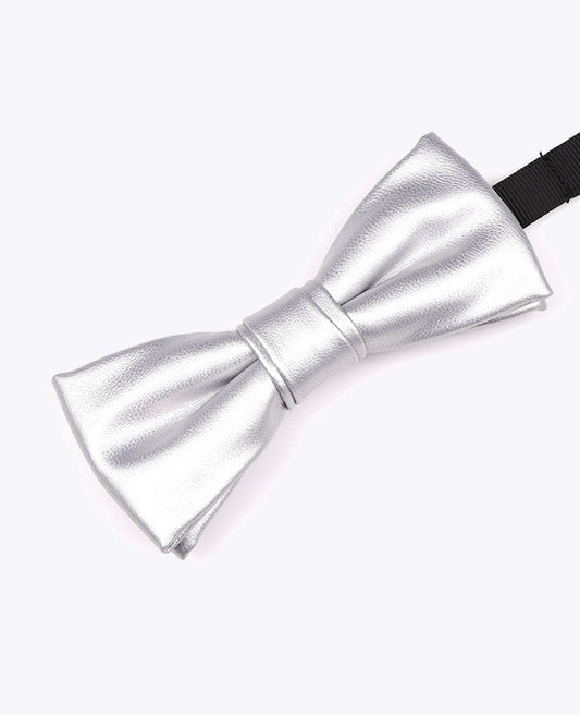 Noeud Papillon Argent Homme en Cuir «Achille»