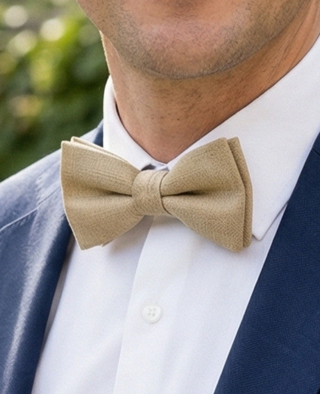 Papillon Beige n°1 Uomo in Lino «Basile»
