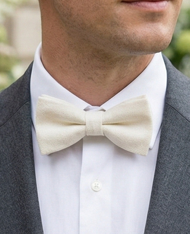 Noeud Papillon Blanc n°1 Homme en Lin «Basile»