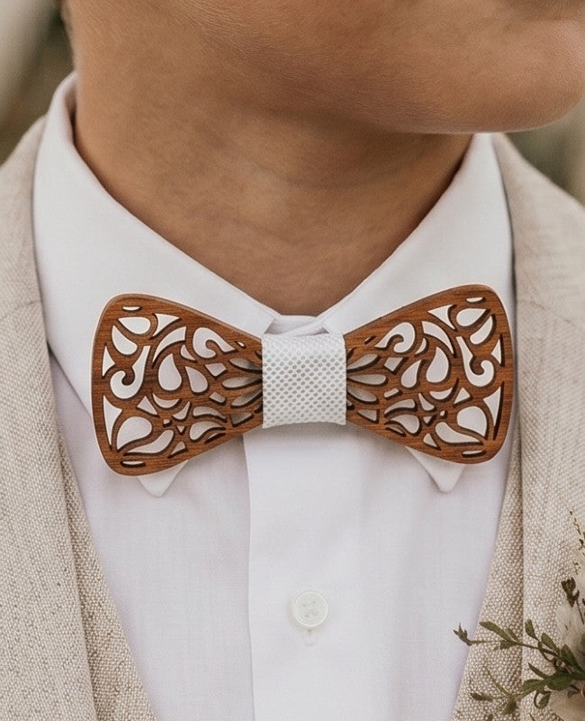 Papillon Bianco Bambini in Legno «Hercule»