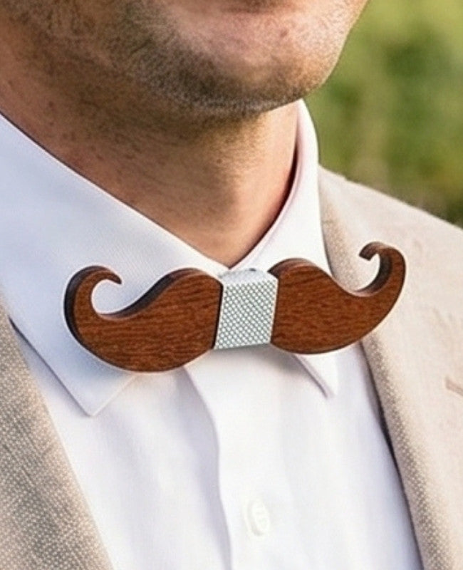 Papillon Bianco Uomo in Legno «Hippolyte»