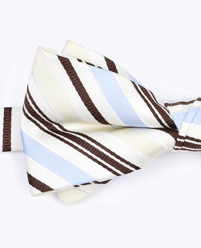 Papillon Bianco A Righe Uomo in Poliestere «Edmond»