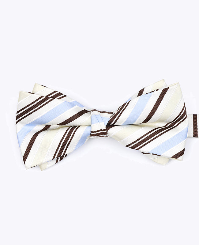 Papillon Bianco A Righe Uomo in Poliestere «Edmond»