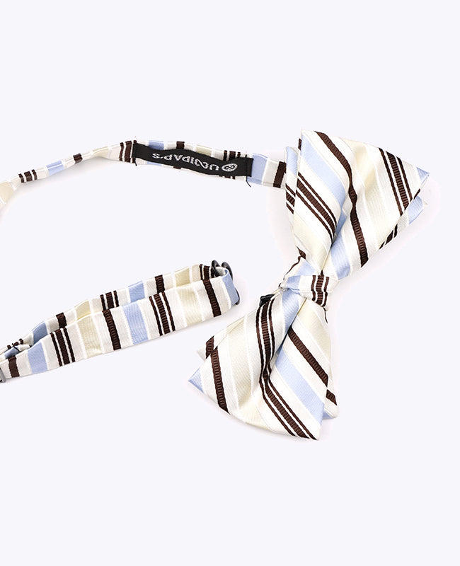 Papillon Bianco A Righe Uomo in Poliestere «Edmond»