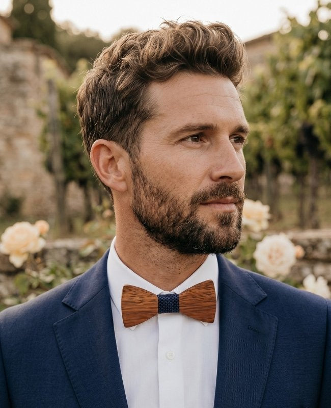 Papillon Blu Uomo in Legno «Arsène»