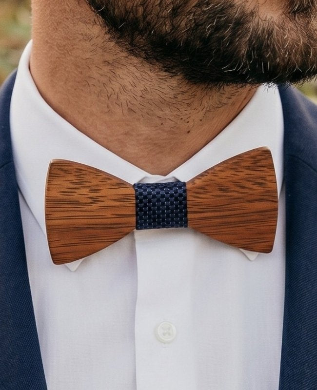 Papillon Blu Uomo in Legno «Arsène»