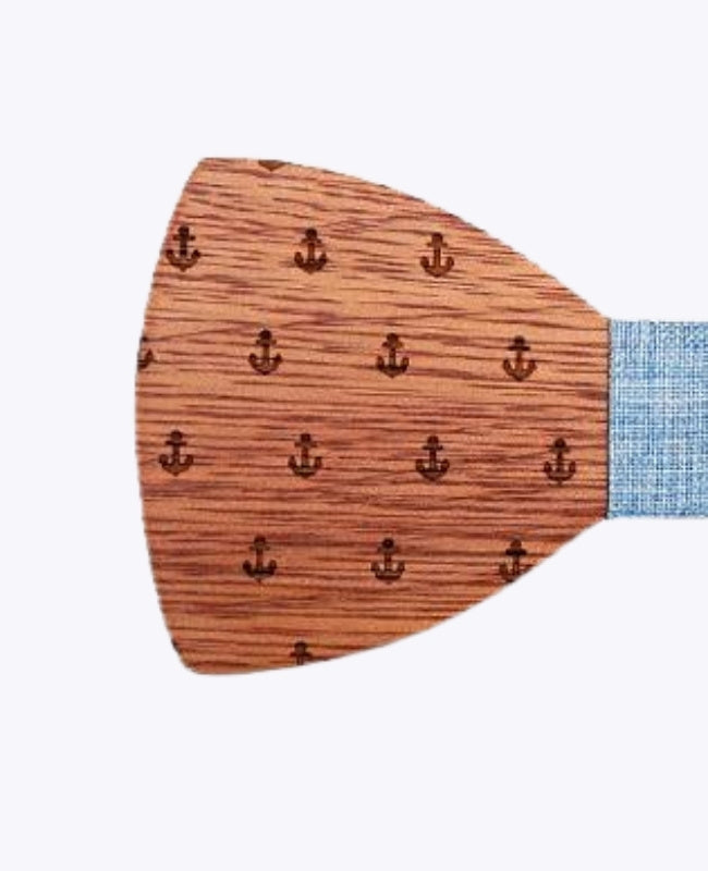 Noeud Papillon Bleu Homme en Bois «Côme»
