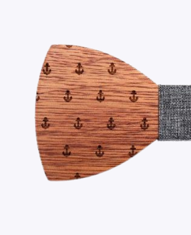 Noeud Papillon Gris Homme en Bois «Côme»