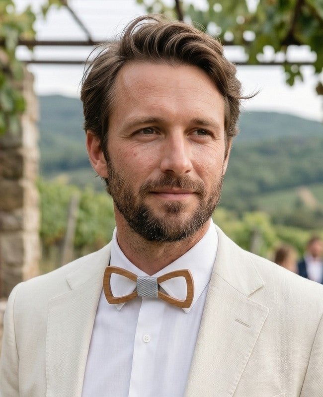 Papillon Grigio Uomo in Legno «Émile»