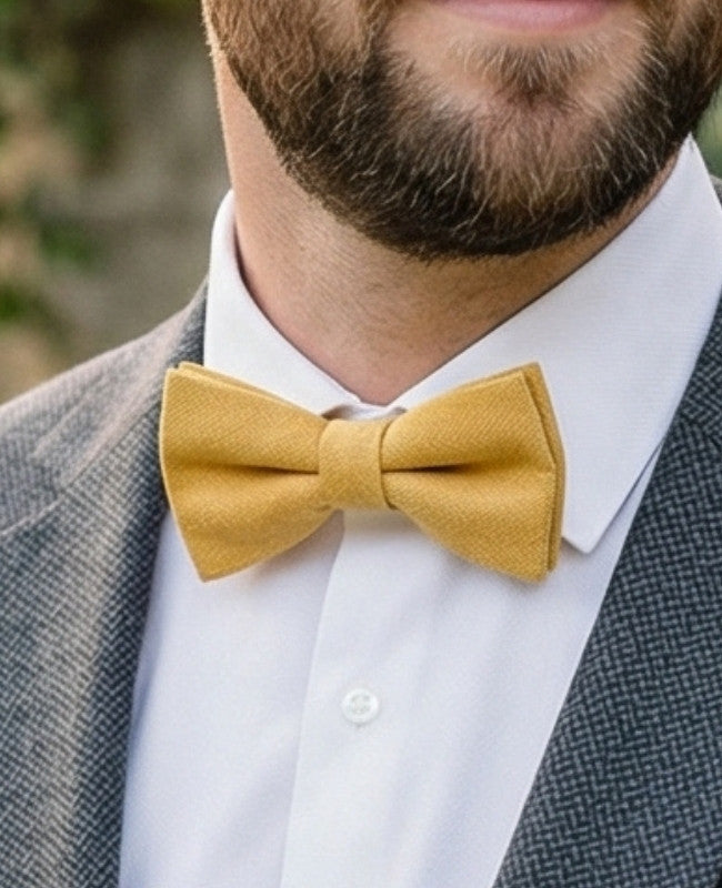 Papillon Giallo n°2 Uomo in Effetto Velluto «Simon»