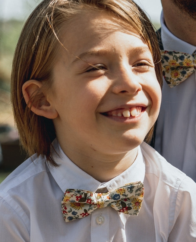 Papillon Liberty Bianco n°5 Bambini in Cotone «Charles»
