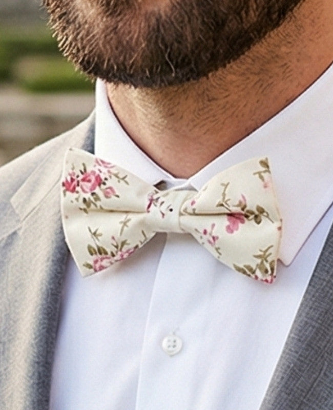 Papillon Liberty Bianco n°7 Uomo in Cotone «Charles»