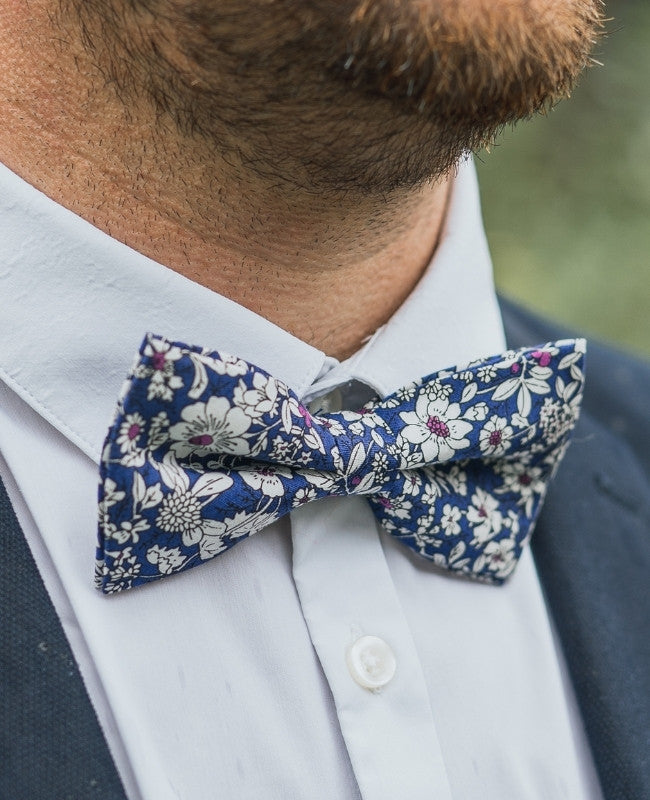 Papillon Liberty Blu n°1 Uomo in Cotone «Clovis»